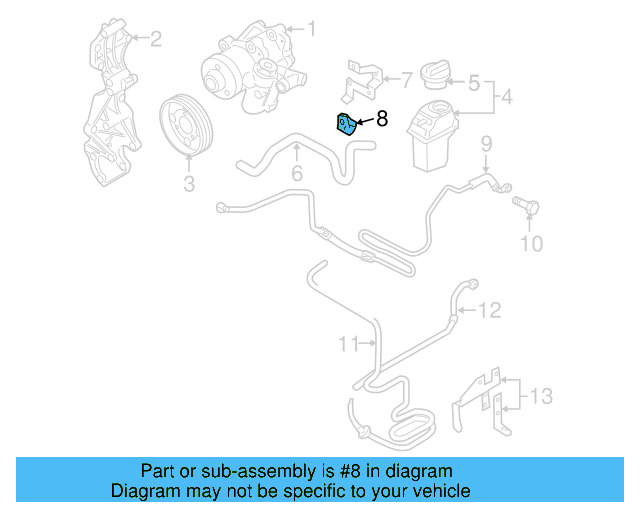 Power Steering Pressure Hose Clip N-907-998-01 - View 12