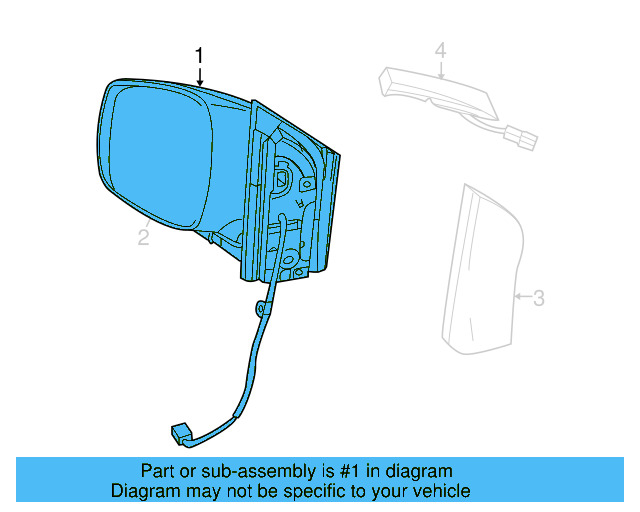 Mirror Assembly 7B0857501AMXN0 - View 3