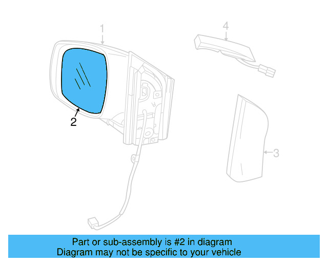 Mirror Glass 7B0-857-522-A - View 3