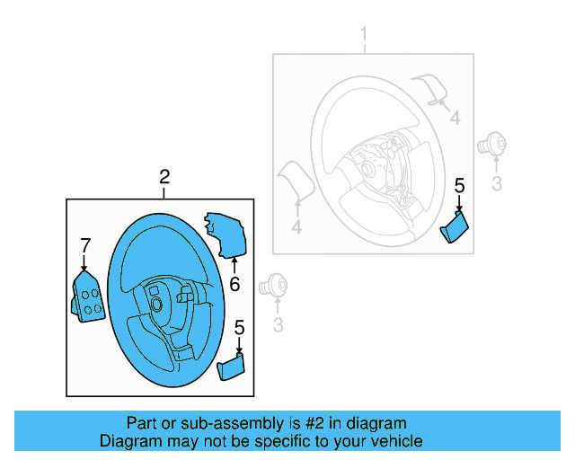 Steering Wheel 3C8-419-091-CB-E74 - View 2
