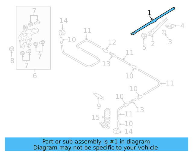 Back Glass Wiper Blade 5GM-955-427 - View 7