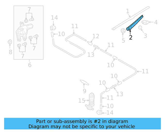 Back Glass Wiper Arm 5GM-955-707 - View 3