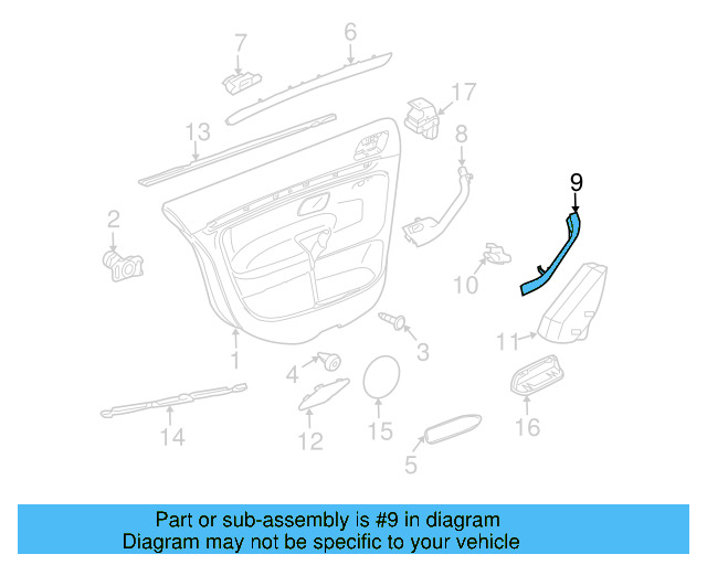 Door Panel Handle Cover 1K4-868-056-B-7R3 - View 5