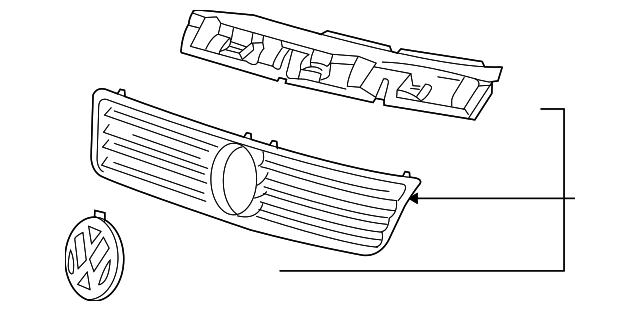 Grille Assembly 3B0-853-651-K-3FZ - View 3
