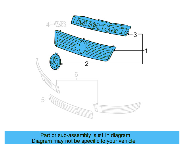 Grille Assembly 3B0-853-651-K-3FZ - View 5