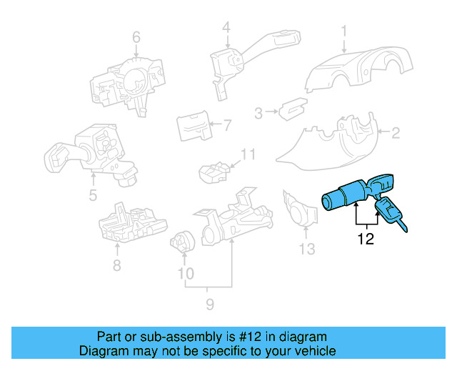 Ignition Cylinder 1T0-905-855-A - View 8