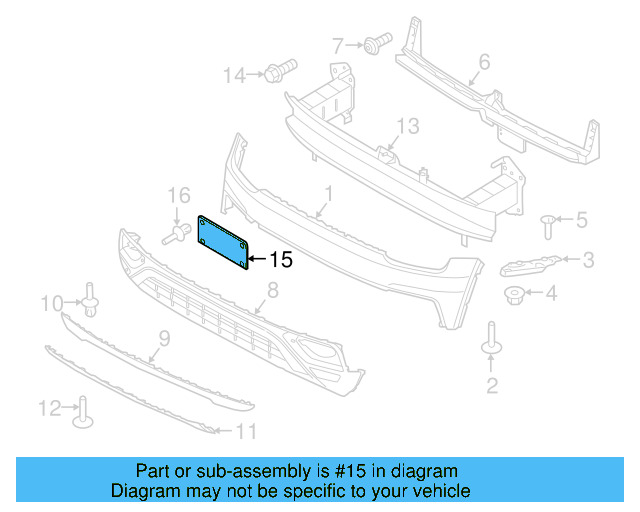 License Bracket 3CN-807-287-9B9 - View 3