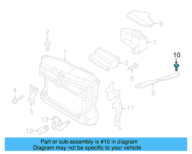 Radiator Support Panel Reinforcement Bolt N-910-338-02 - View 12
