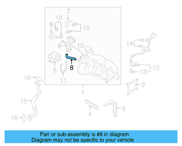Vacuum Hose 06J-145-718-D - View 3