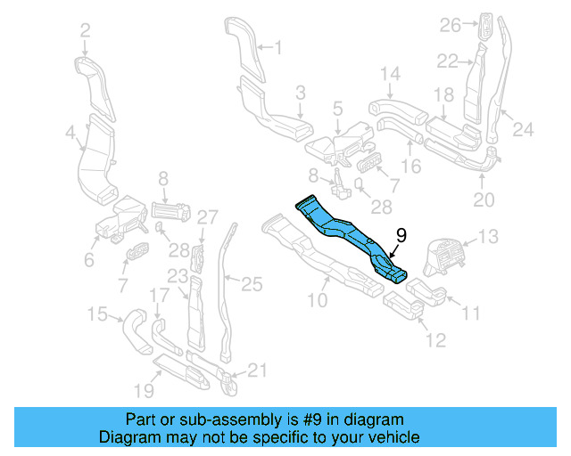 Center Duct 3D0-819-656 - View 3