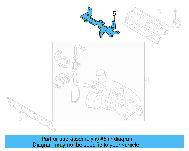 Turbocharger Mount Heat Shield Bracket 06J-145-383-D - View 5