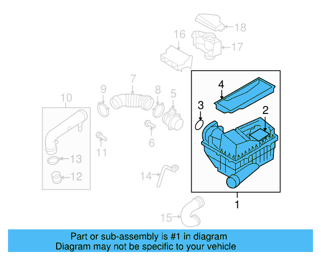 Air Cleaner Assembly 1K0-129-607-AG - View 6