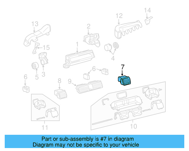 Air Outlet 3D1-819-702-C-1QA - View 3