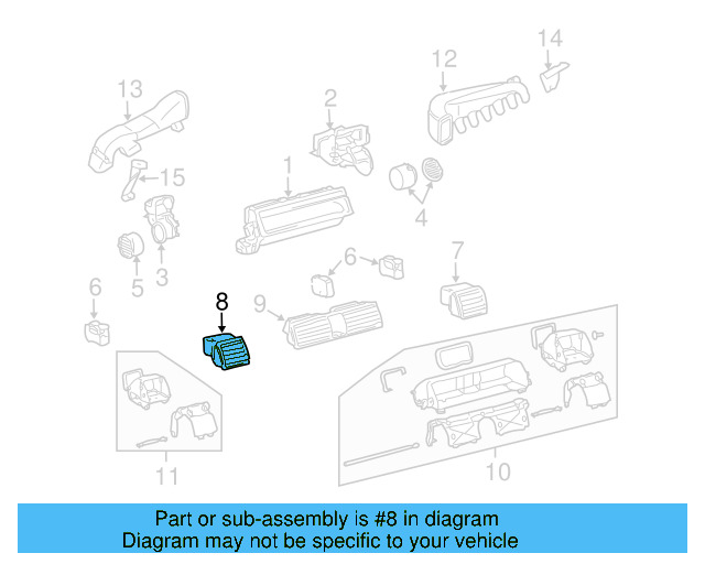 Air Outlet 3D1-819-701-C-1QA - View 3