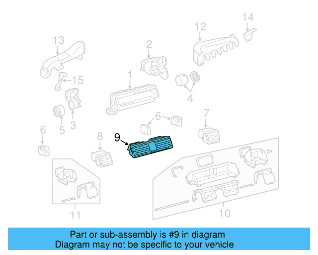 Air Outlet 3D0-819-728-C-1QA - View 3