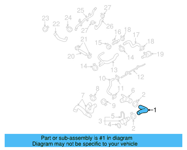 Upper Hose 3C0-121-101-AE - View 2