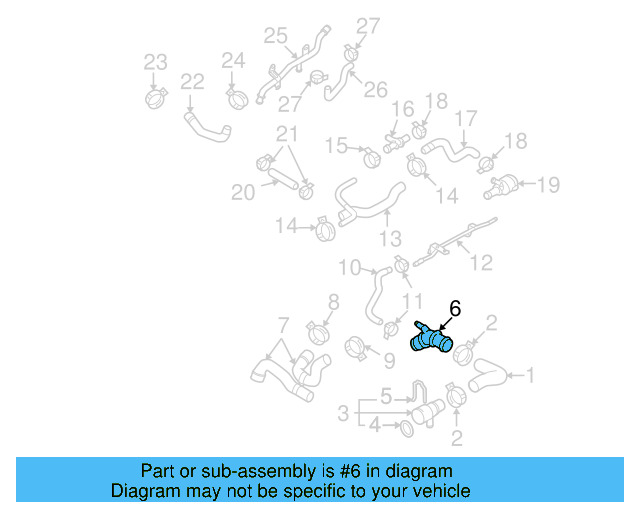 Cooling System Bypass Line Adapter 1J0-121-087-B - View 25