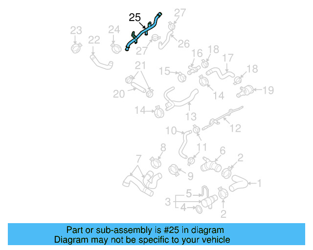 Water Pipe 3C0-121-070-P - View 3