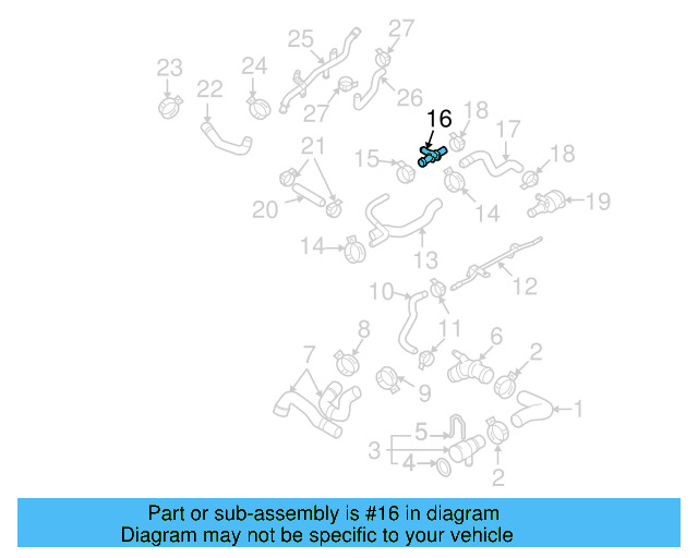 Cooling System Bypass Line Adapter 1J0-121-087-B - View 26
