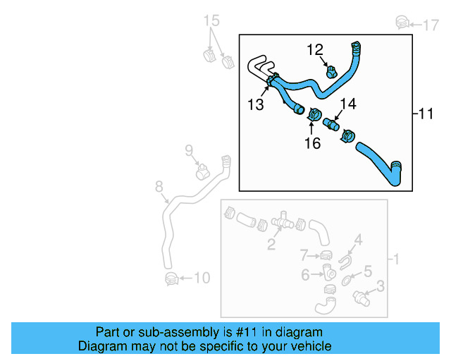 Engine Coolant Hose 5QE-121-049-AF - View 3