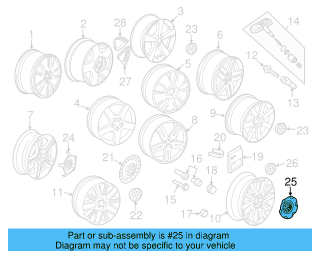 Center Cap 1C0-601-171-09Z - View 17