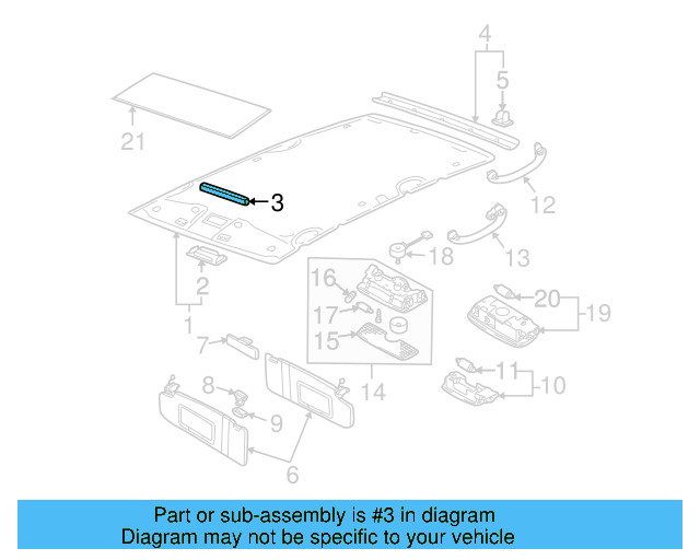 Headliner Reinforcement 3B0-867-599 - View 3