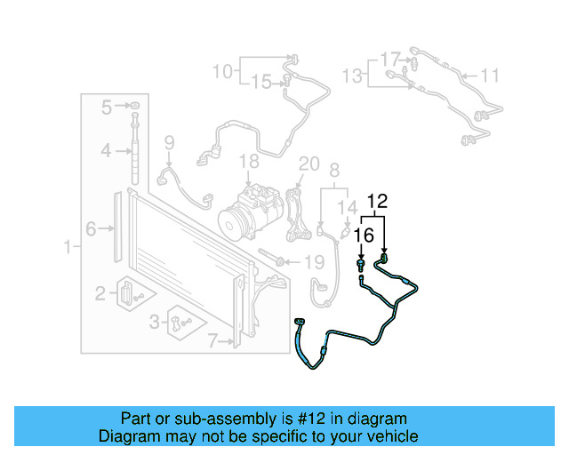 A/C Refrigerant Discharge Hose 7L6-820-721-AT - View 2
