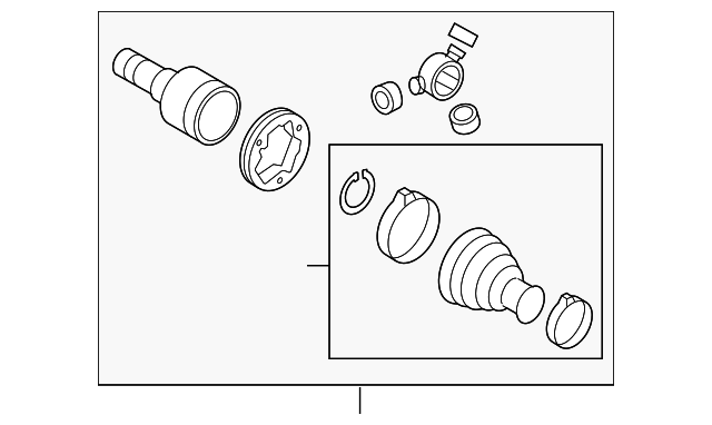 Inner Joint Assembly 1K0-498-103-AX - View 3