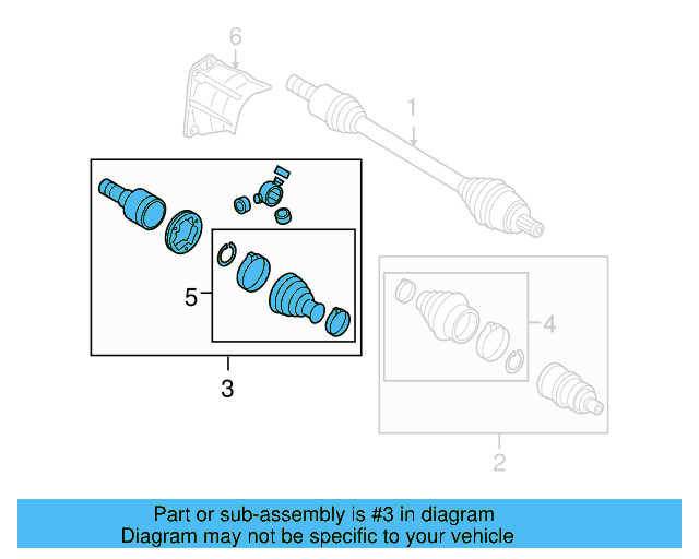 Inner Joint Assembly 1K0-498-103-AX - View 9