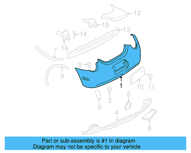 Bumper Cover (Unpainted) 1c0807421pgru - View 3