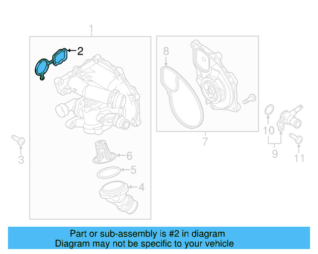 Engine Water Pump Housing Gasket 06K-121-139 - View 7