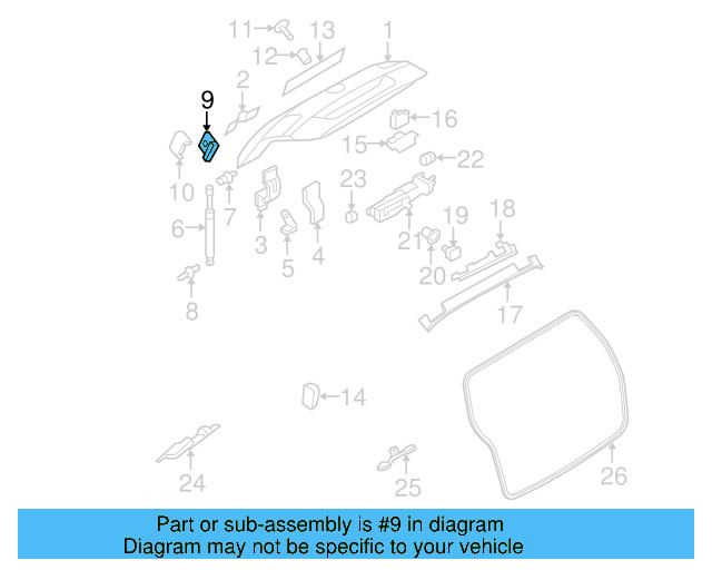 Wheel Opening Molding Retainer Clip 3C0-853-585 - View 42