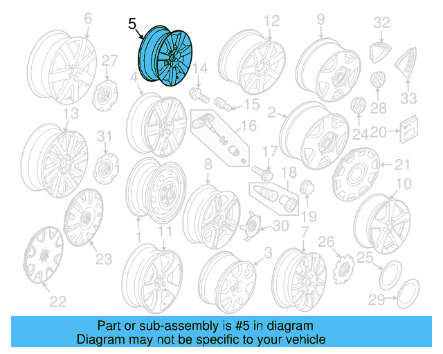 Wheel, Alloy 1C0-601-025-R-8Z8 - View 5