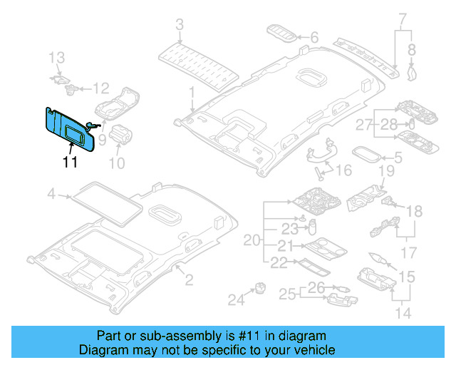 Rear Header Trim Clip 3D0-867-276 - View 3