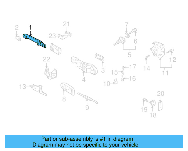 Handle, Outside (Unpainted) 3b0837207ggru - View 23