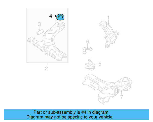 Lower Control Arm Rear Bushing 1J0-407-181 - View 11