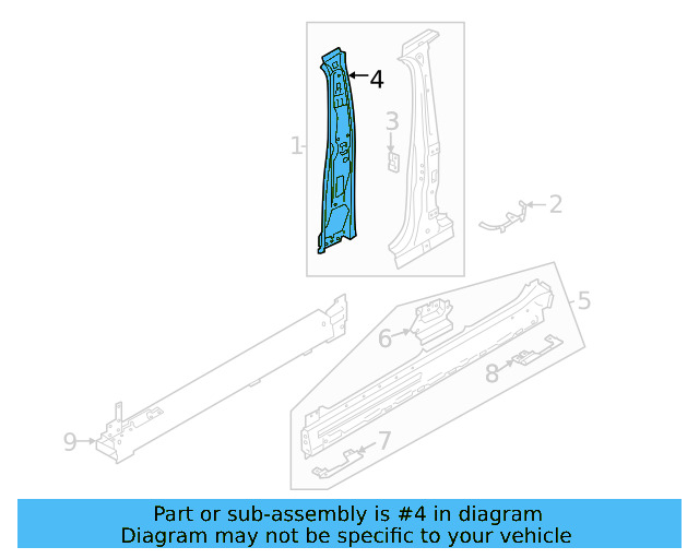Inner Center Pillar 11A-809-444 - View 3