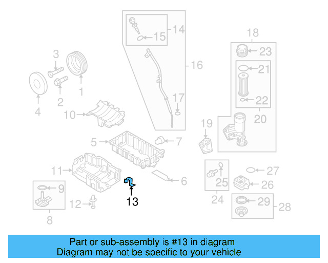 Lower Cover Retainer Clip 03L-103-728 - View 11
