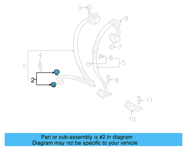 Seat Belt Assembly Button 443-857-847-B-4PK - View 94
