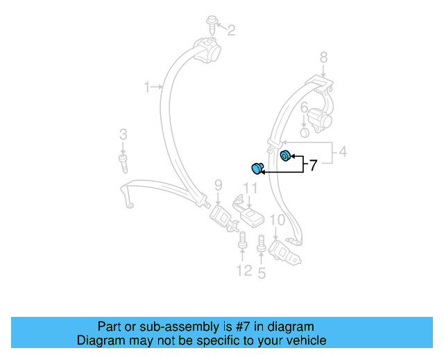 Seat Belt Assembly Button 443-857-847-B-4PK - View 69