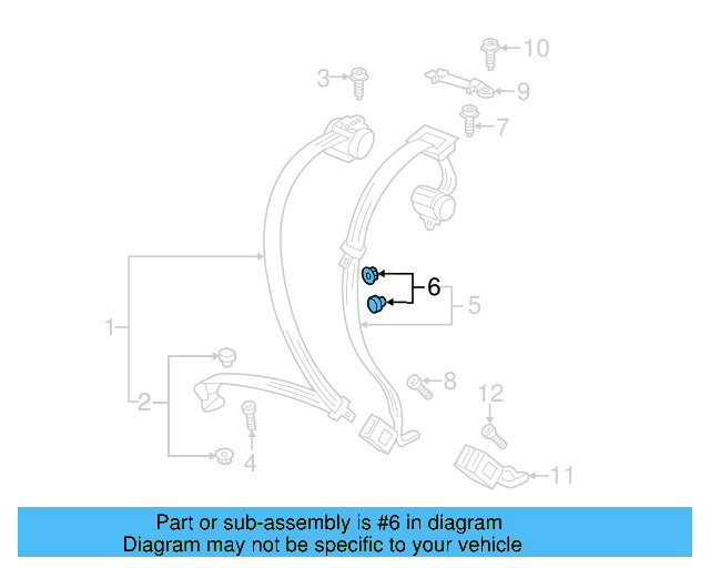 Seat Belt Assembly Button 443-857-847-B-4PK - View 25