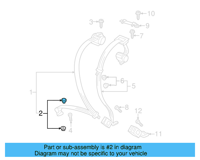 Seat Belt Assembly Button 443-857-847-B-4PK - View 24