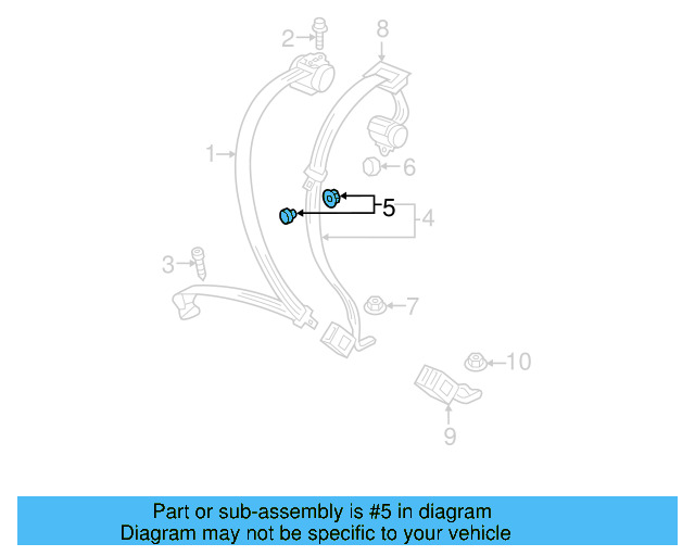 Seat Belt Assembly Button 443-857-847-B-4PK - View 21