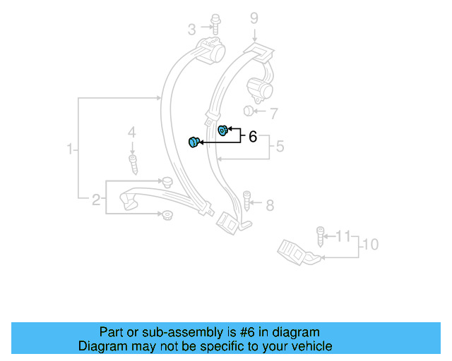 Seat Belt Assembly Button 443-857-847-B-4PK - View 8
