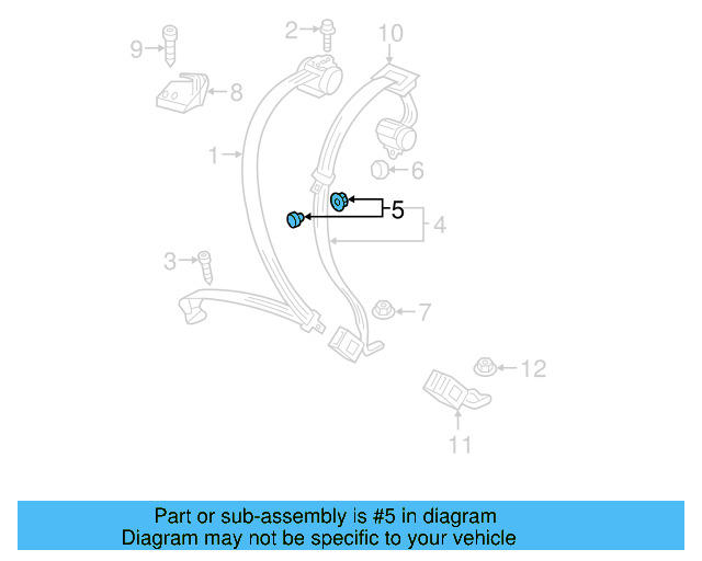 Seat Belt Assembly Button 443-857-847-B-4PK - View 7