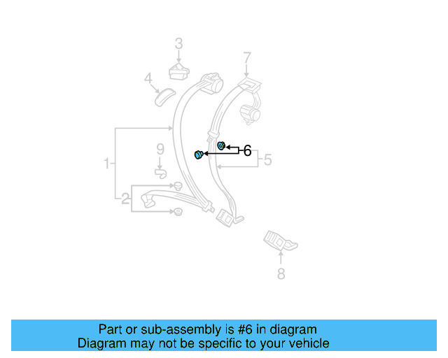 Seat Belt Assembly Button 443-857-847-B-4PK - View 86