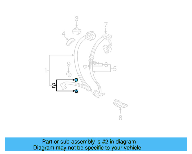 Seat Belt Assembly Button 443-857-847-B-4PK - View 85