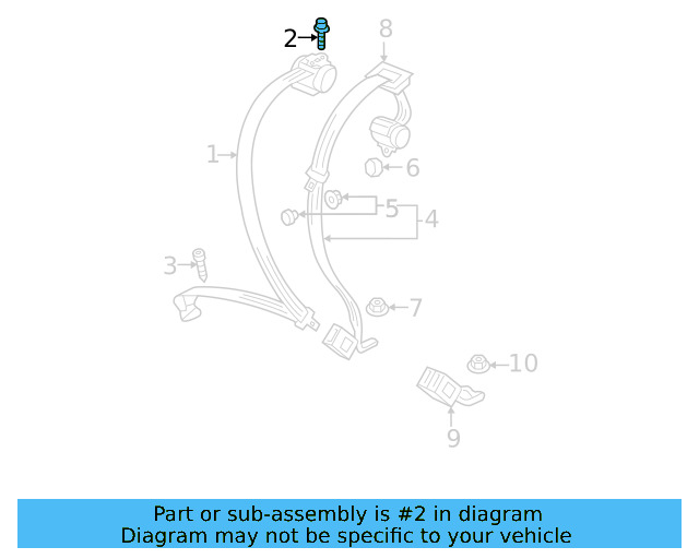 Outer Belt Assembly Upper Bolt N-989-260-01 - View 118