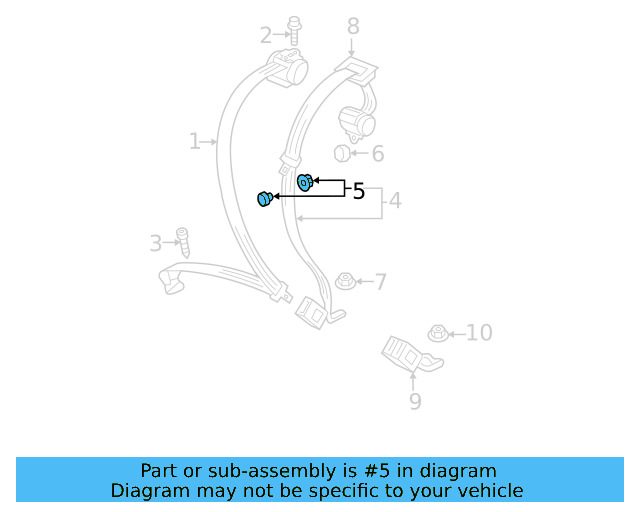 Seat Belt Assembly Button 443-857-847-B-4PK - View 97