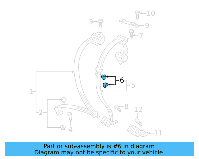 Seat Belt Assembly Button 443-857-847-B-89H